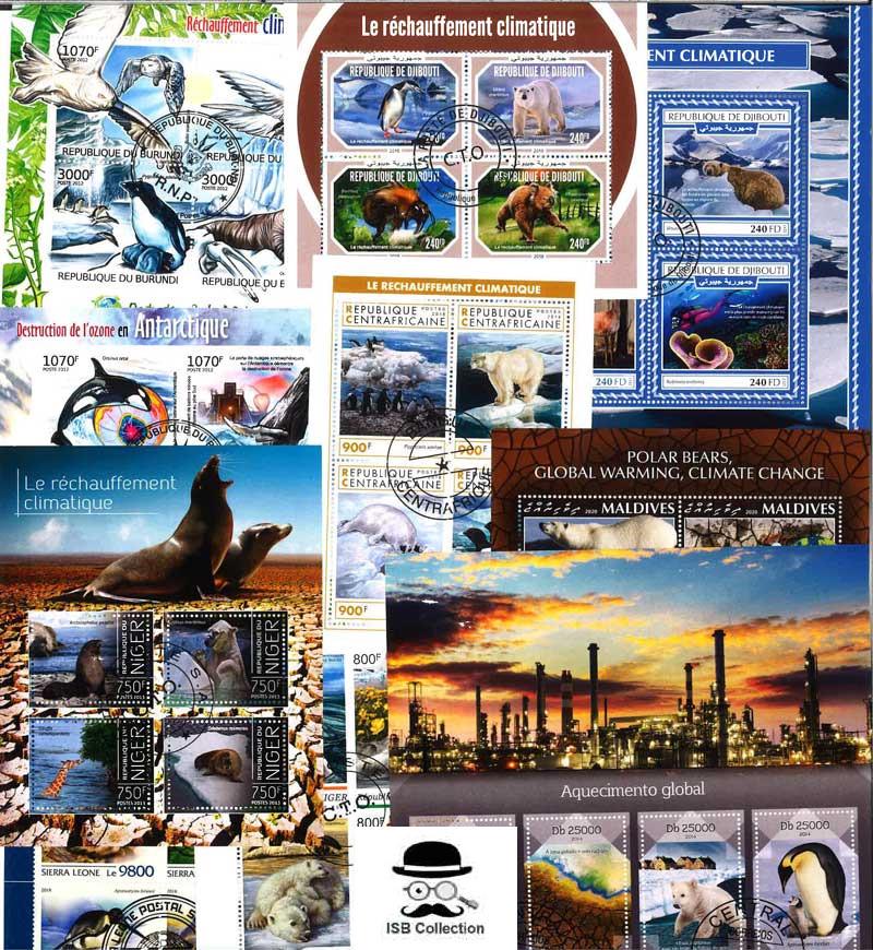 Ecology postage stamps in block sheets