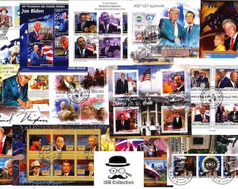Amerikanische Präsidenten: etwa vierzig Briefmarken in Kleinbögen