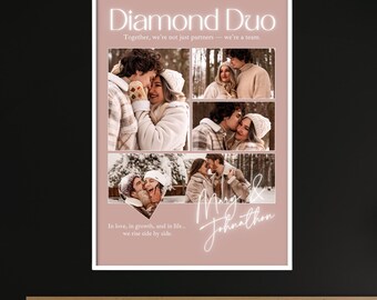 Spersonalizowany wydruk kolażu zdjęć dla par, Jesteśmy drużyną, Dostosuj nazwę drużyny, pseudonim pary, Zabawny i uroczy prezent dla pary, Pamiątkowy wydruk