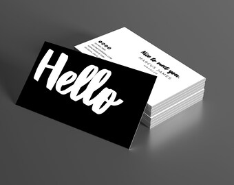 Hello Canva Szablon wizytówki, Edytowalny szablon wizytówki, Wizytówka marketingowa firmy, Miło Cię poznać, Natychmiastowe pobranie cyfrowe