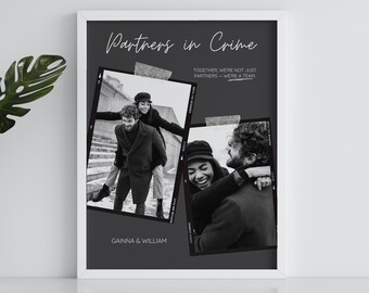 Spersonalizowany wydruk kolażu zdjęć dla par, Jesteśmy drużyną, Dostosuj nazwę drużyny, pseudonim pary, Zabawny i uroczy prezent dla pary, Pamiątkowy wydruk