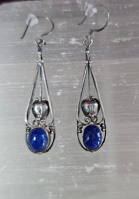 Vintage Lapis earring set in Sterling