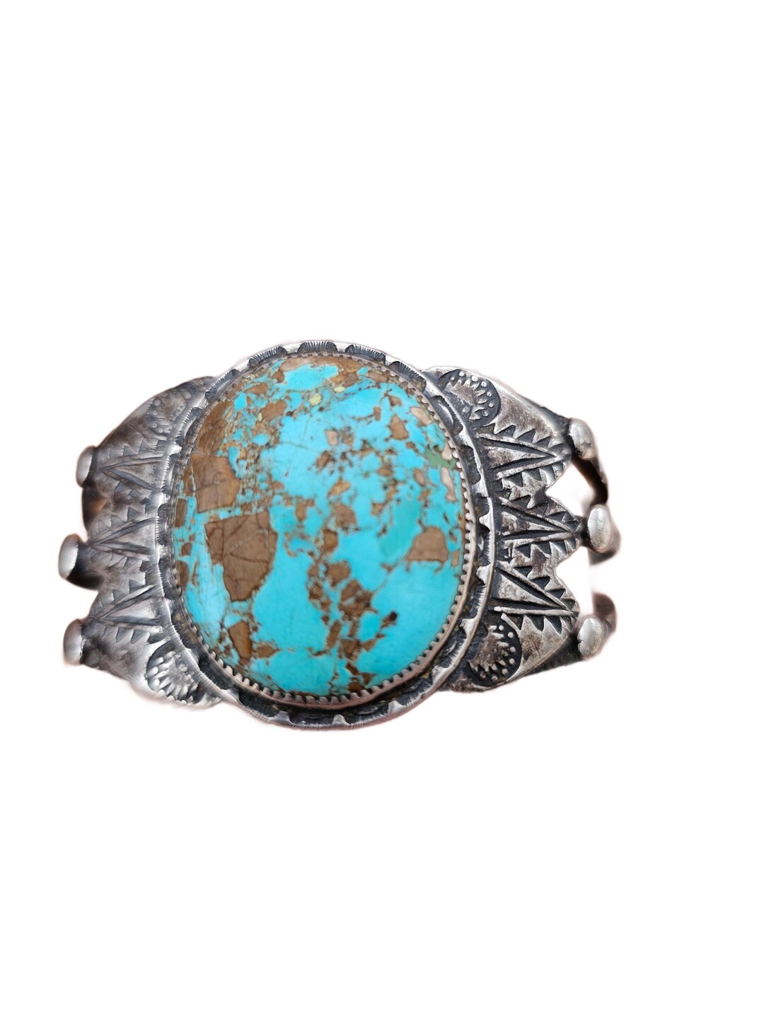 Vintage Turquoise Cuff Bracelet Sterling Silver Southwestern Native ...