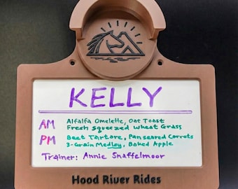 Customizable Horse Stall Nameplate with Whiteboard or Chalkboard & tack holder -