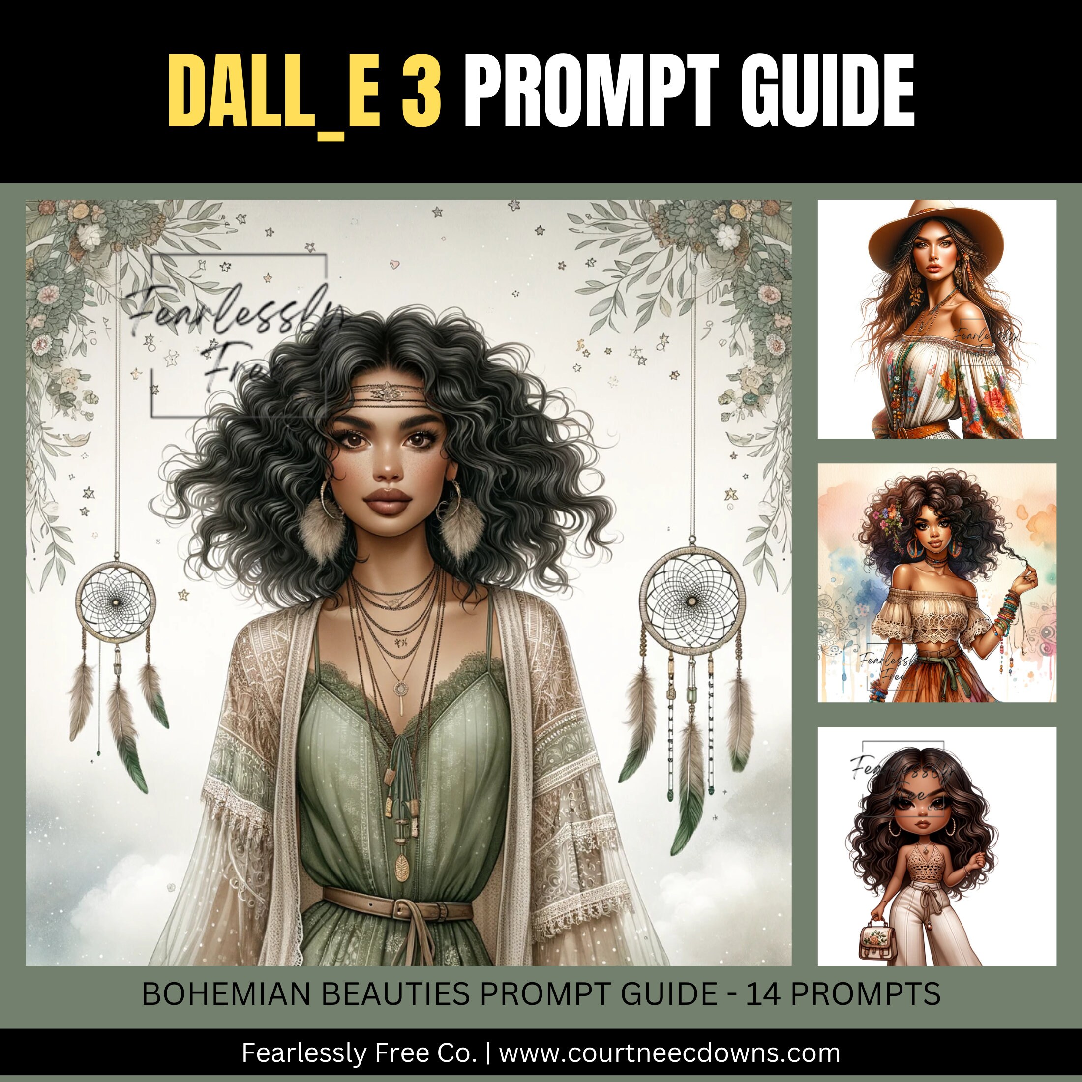 Dall E3 Chatgpt V4 Ai Art Prompt Guide Bohemian Beauties Beautiful Women 14 Sample Prompts 12 Dall E3 Chatgpt V4 Ai Art Prompt Guide Bohemian Beauties Beautiful Women 14 Sample Prompts 12