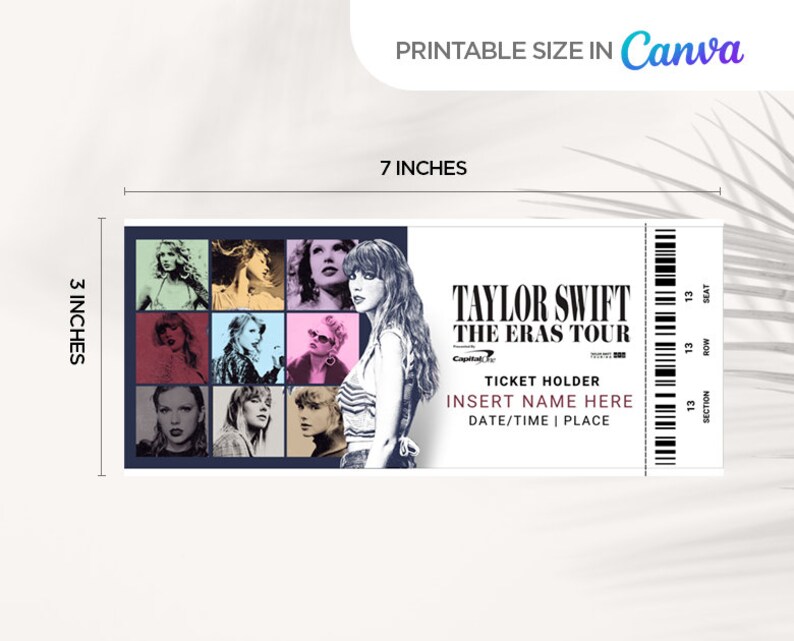 5 Customizable Eras Concert Ticket Templates Editable Taylor Swift ...