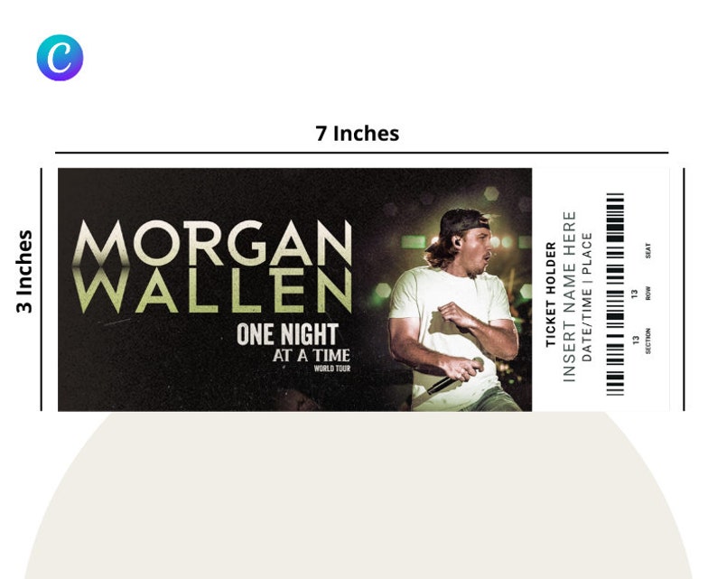5 X Customizable Wallen One Night at a Time Ticket Template Editable, Printable