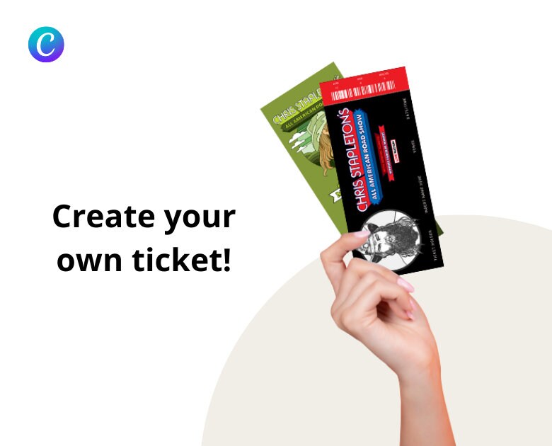 5 X Custom Chris Stapleton Tour Ticket Template Personalized, Editable & Printable Canva