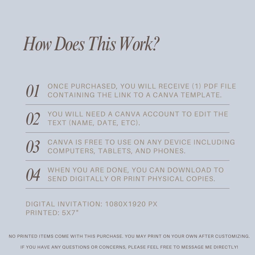 Canva Invitation Template (5x7 & Phone)