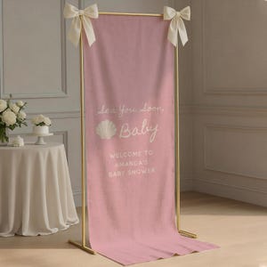 Sea You Soon Baby Shower Welcome Sign,  Custom Fabric Personalized Baby Shower Sign, Welcome Sign for Baby Shower Decor Photo Backdrop