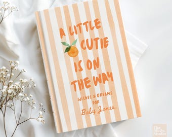 Livre d'or pour une fête prénatale A Little Cutie is on the Way, carnet de conseils personnalisé pour les nouveaux parents, souvenirs souvenirs pour bébé saupoudrer