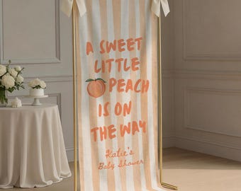 Panneau de bienvenue pour baby shower, petite pêche, tissu personnalisé, panneau de bienvenue pour baby shower, panneau de bienvenue pour baby shower, toile de fond photo
