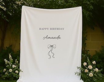 Custom Birthday Banner, Happy Birthday Backdrop, First Birthday Party Banner, Fabric Birthday Back Drop