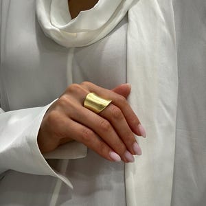 Handgemachter Matt Gold Kupfer Ring: Geometrischer Statement Schmuck