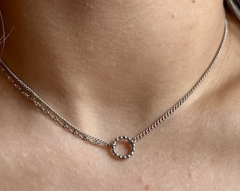 Dainty Circle Necklace Sterling Silver Circle Necklace Tiny Round Necklace Everyday Wear Necklace Minimalist Necklace Small Disc Necklace