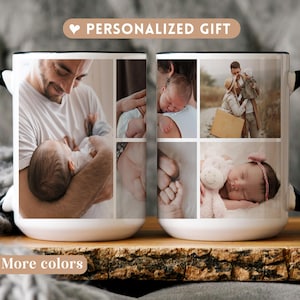 New Dad photo gift Custom collage mug First time daddy gift from baby Personalized photo mug Custom mug with photo and text Christmas gift