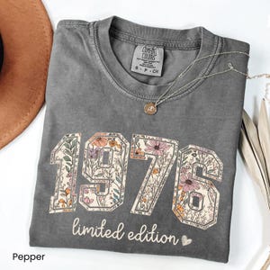 comfort colors 1976 milestone birthday t shirt