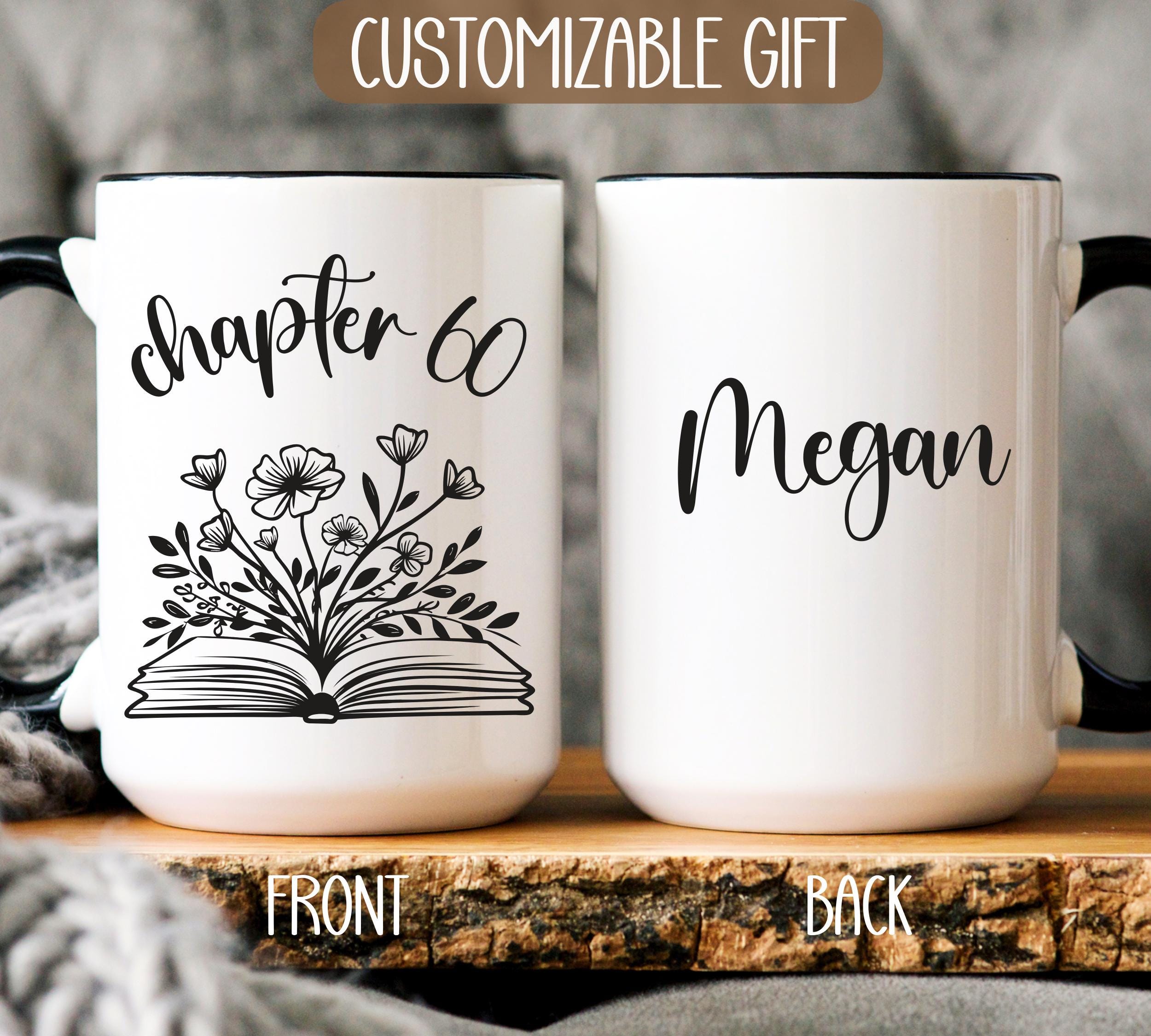 60th Years personalized gift, Custom mug for 60th birthday, Chapter 60 mug, Coffee cup with name, Birthday gift 1965, Custom birthday Mug.