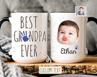 Mug grand-père personnalisé avec photo d'enfants, meilleure tasse grand-père de tous les temps, tasse à café grand-père personnalisée, cadeau fête des pères pour les noms grand-père et petits-enfants