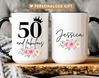 50th Birthday Gift for Women, 50th Birthday Mug 1976 coffee cup Custom Gift For 50 Year Old Women friend christmas gift Turning 50 funny mug