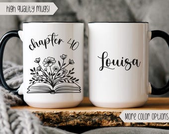 40th Years personalized gift, Custom mug for 40th birthday, Chapter 40 mug, Coffee cup with name, Birthday gift 1985, Custom birthday Mug.