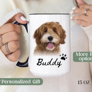Custom Dog Photo Mug: Personalized Pet Portrait Gift