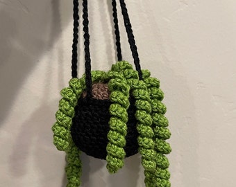 Crocheted Hanging Plant - Car Accessory