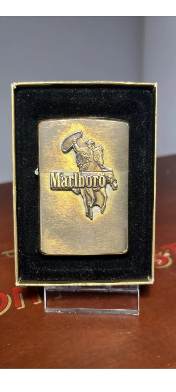 Zippo Very Rare Marlboro Lasso Brass Unused 1994 With Zippo Very Rare Marlboro Lasso Brass Unused 1994 With