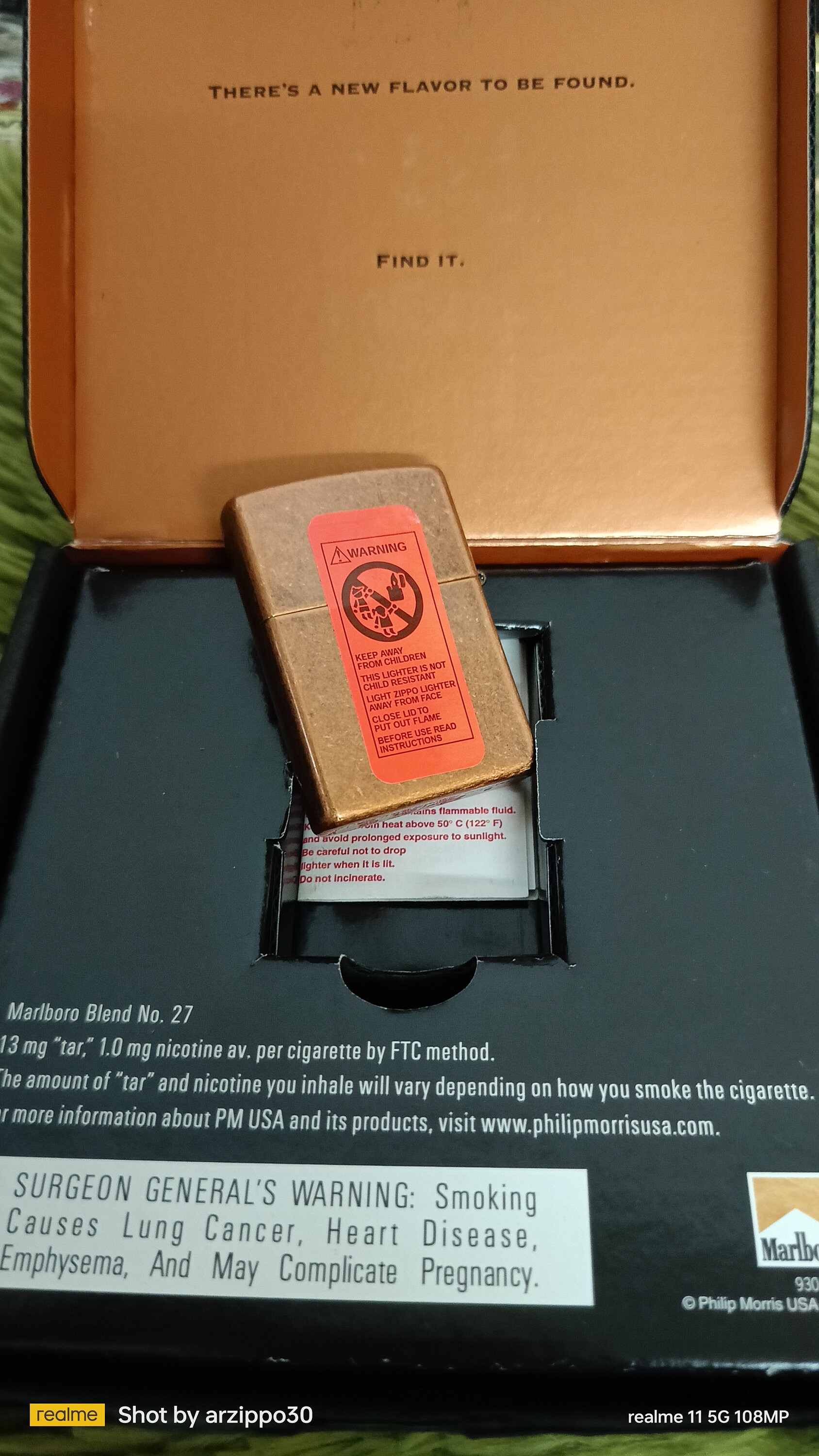 Zippo Rare Marlboro Blend No.27 Antique Copper Unused 2003 Zippo Rare Marlboro Blend No.27 Antique Copper Unused 2003