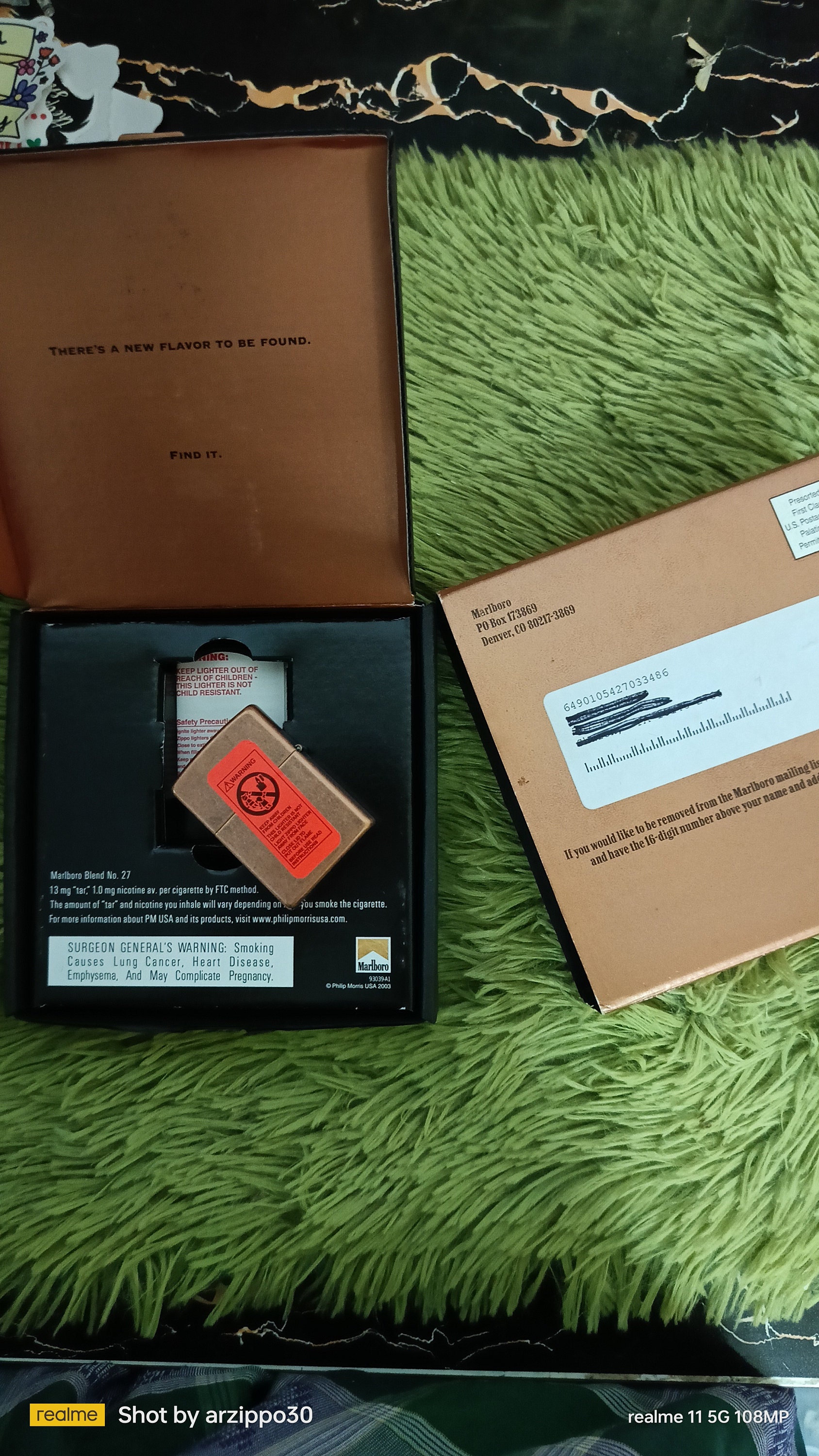 Zippo Rare Marlboro Blend No.27 Antique Copper Unused 2003