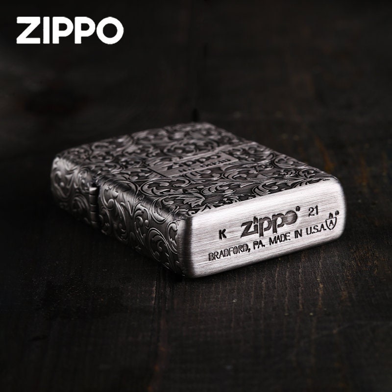 Zippo Skull King 3 Sides Metal Gold Crown Titanium Black