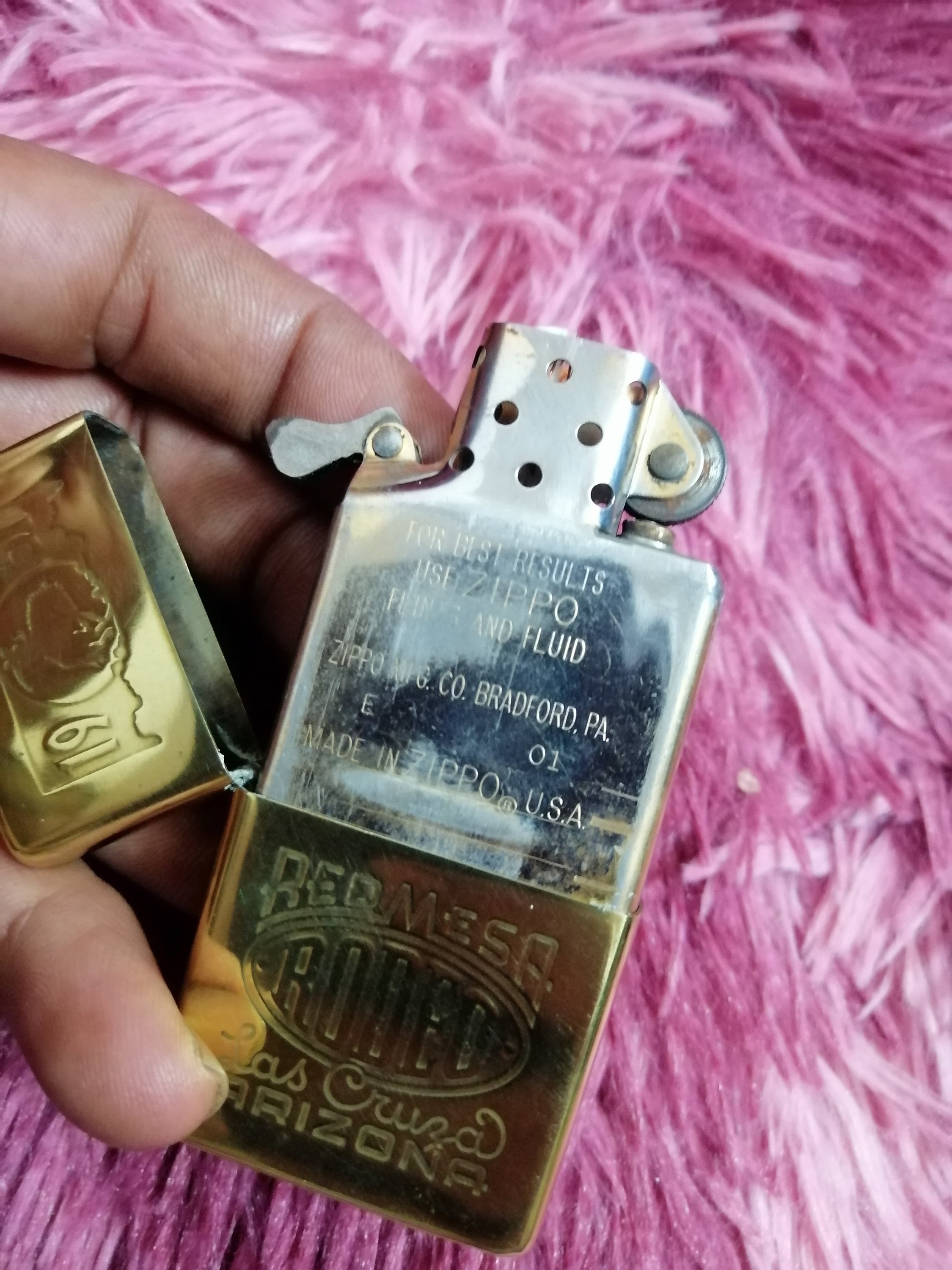 ZIPPO Marlboro 女性ライター Made in USA Zippo Marlboro Flower Silver Gold Etching 5 Sided Processing