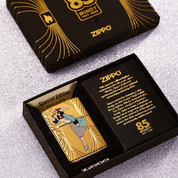 Zippo Very Rare Windy Limited Edition Gold Plated New in Box Zippo Very Rare Windy Limited Edition Gold Plated New in Box