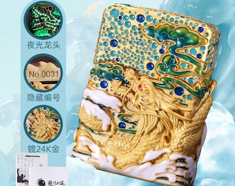 zippo rare 24k gold plated dragon limited no..Asian market