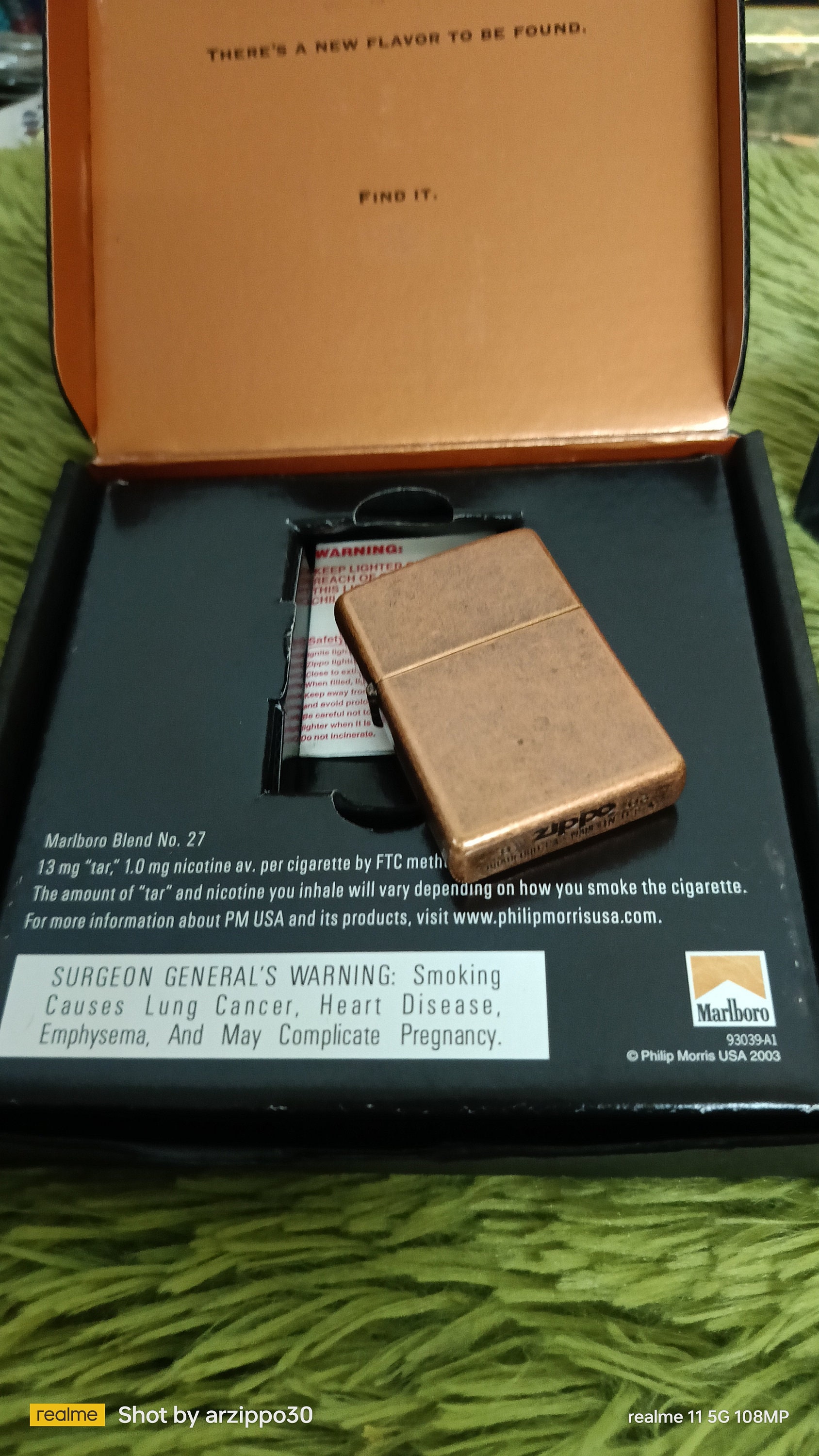 zippo MarlboroCOPPERBLEND NO.27 純銅バレル仕上げ zippo MarlboroCOPPERBLEND NO.27 純銅バレル仕上げ