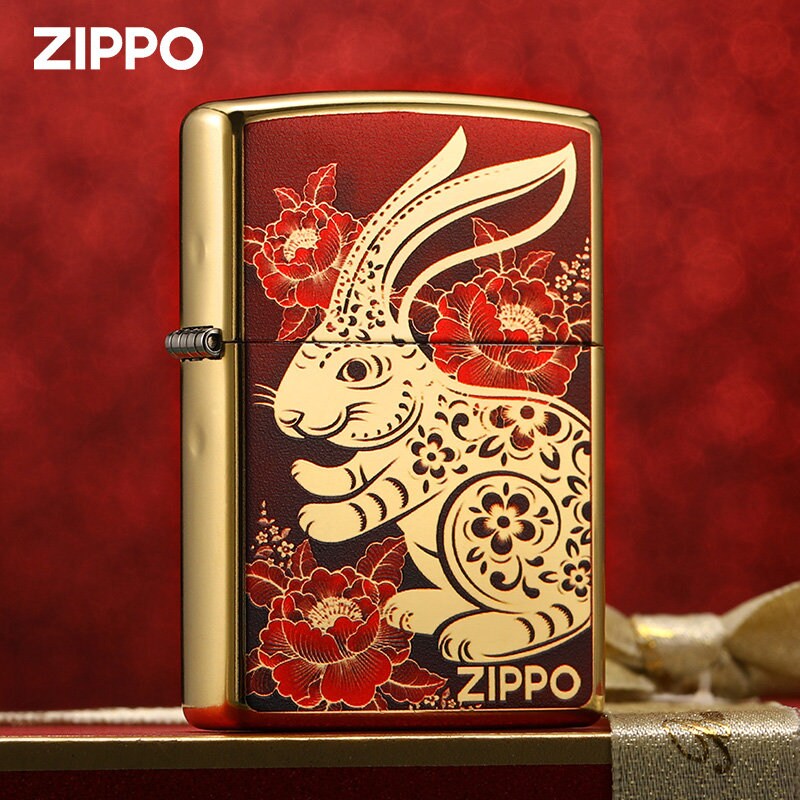 Zippo very rare rabbit gold limited edition new in box Asian market