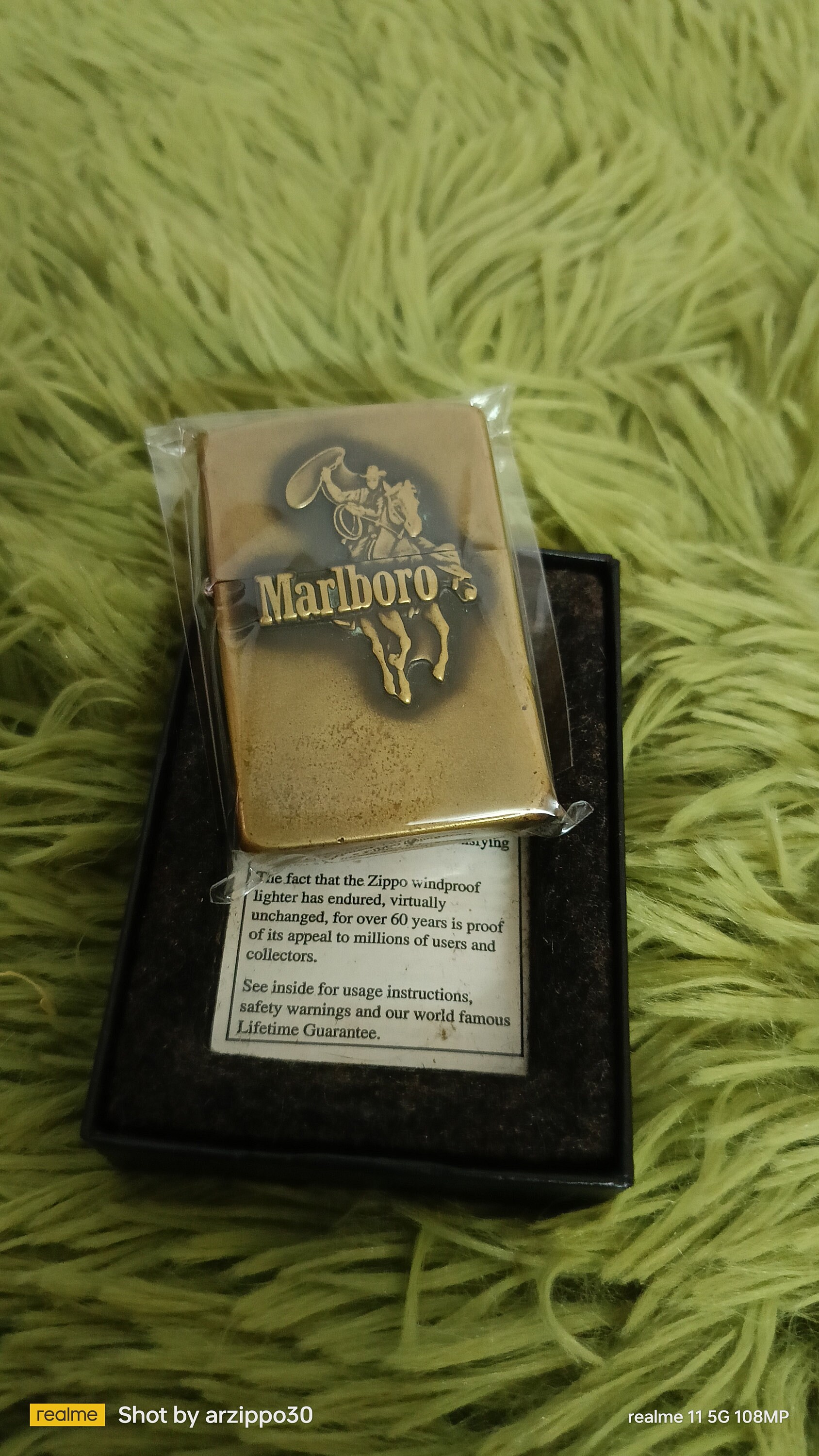 Zippo Extra Rare Marlboro Lasso Brass First Release 1986