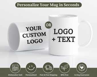 Company Logo Mug, Coffee Cup Bulk Order, Custom Logo Mugs, Business Logo Mug, Custom Wholesale Order, Realtor Closing Gift, Large Order Mugs