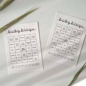 30 Prefilled Unique Baby Bingo Cards With Blank Template, Modern and ...