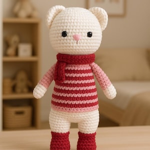 DIY Crochet Kit for Beginners – Amigurumi Cat Toy with Full Materials – Handmade Gift for Kids – Amigurumi crochet kit