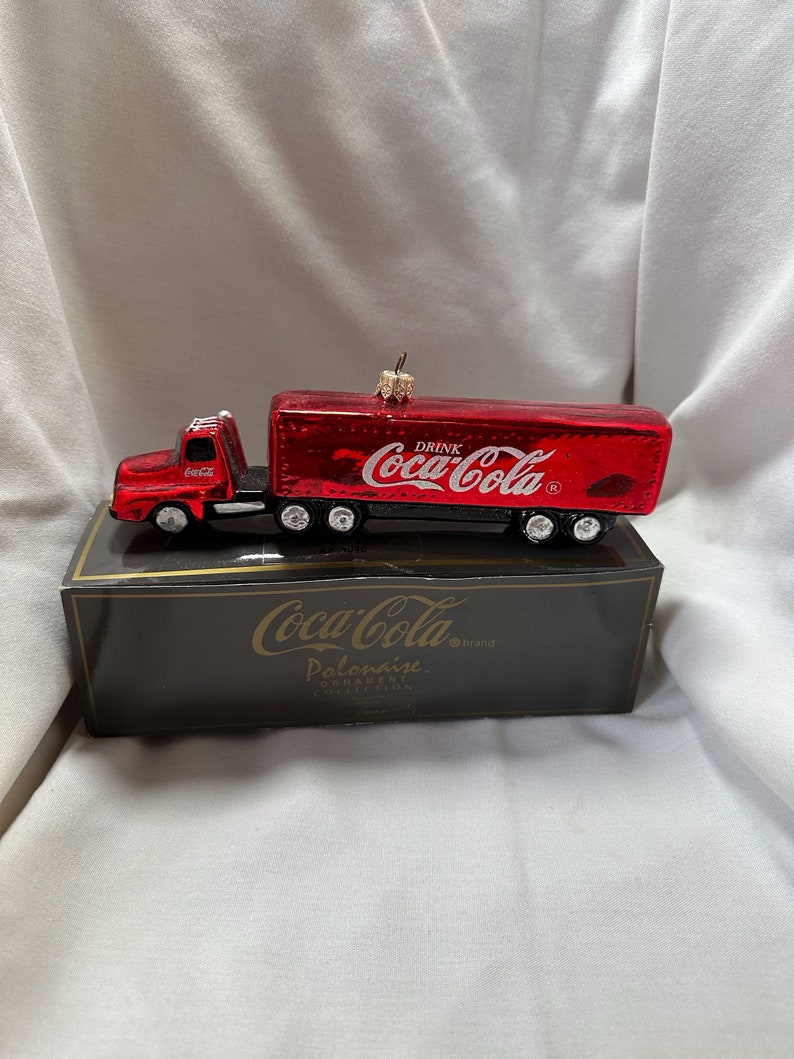 Kurt Adler Coca-Cola Polar Bear Cub Christmas Tree Coke Decor In Crate With Bottles Ornament