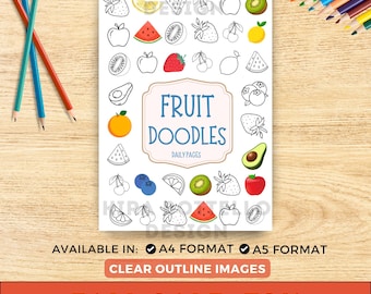 Fruit Doodle Page, Daily Drawing Challenge (Digital Download)