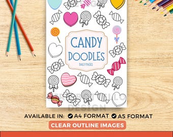Candy Doodle Page, Daily Drawing Journal (Digital Download)