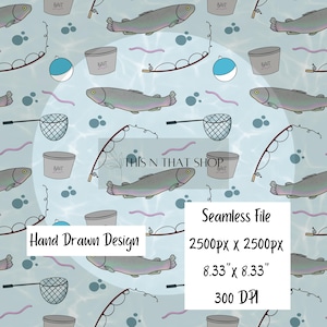 Fishin nahtlose Datei, Angeln, sofortiger Download, digitale Datei, nahtlose Muster, sich wiederholende Muster, nahtlose digitale Datei, nahtlose Download