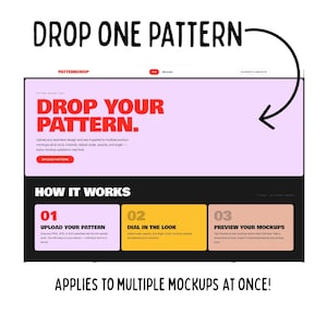 PatternDrop | Pattern Mockup Generator for Etsy Sellers | Apply Seamless Patterns to Multiple Mockups Instantly | Digital Designer Tool
