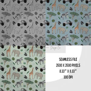 BUNDLE Safari Seamless File, Safari, Instant Download, Digital File, Seamless Pattern, Repeating Patterns, Seamless Digital File, Seamless
