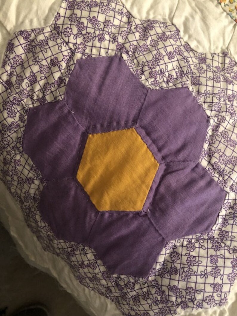 Vintage Hand Pieced, Hand Quilted Quilt, Unfinished Etsy