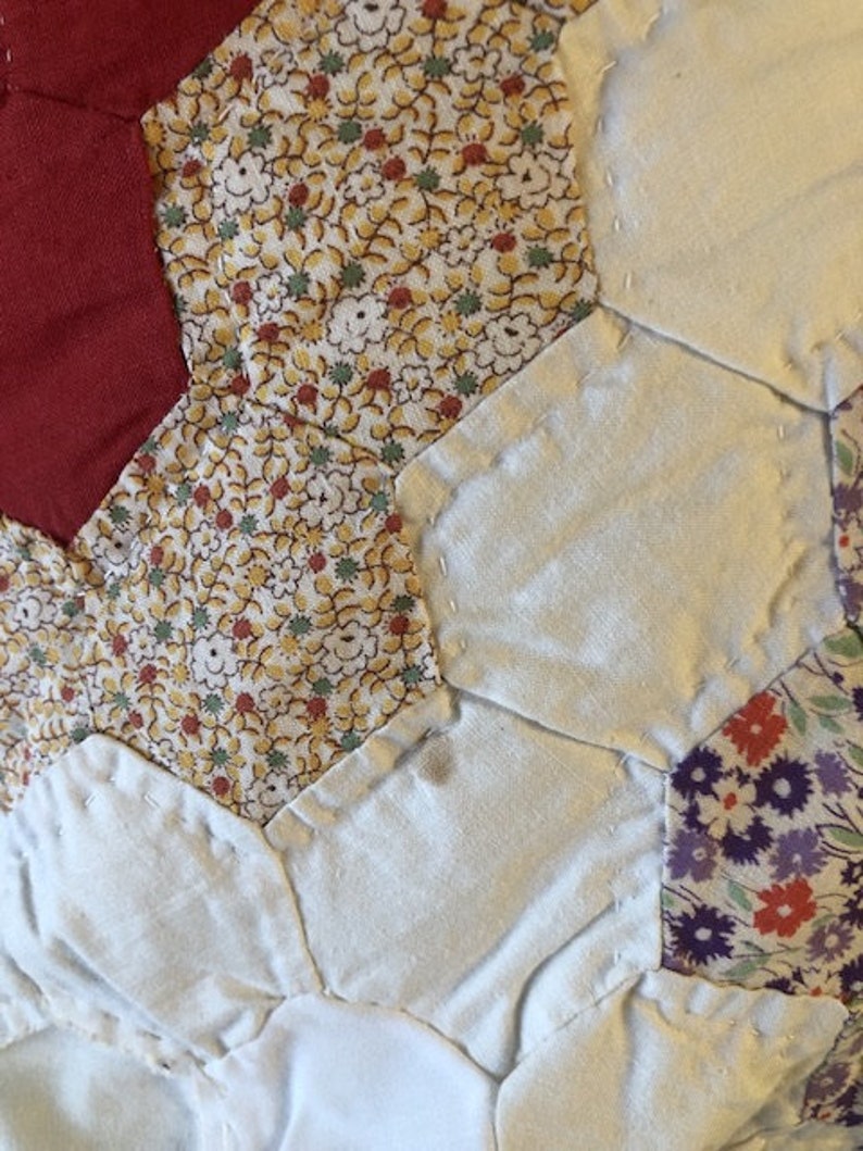 Vintage Hand Pieced, Hand Quilted Quilt, Unfinished Etsy