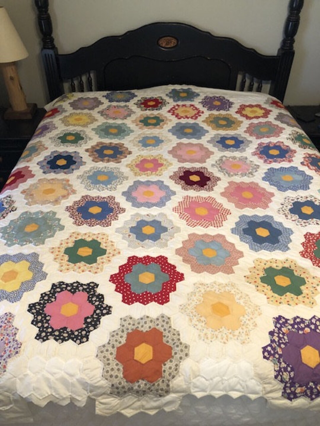 Vintage Hand Pieced, Hand Quilted Quilt, Unfinished Etsy