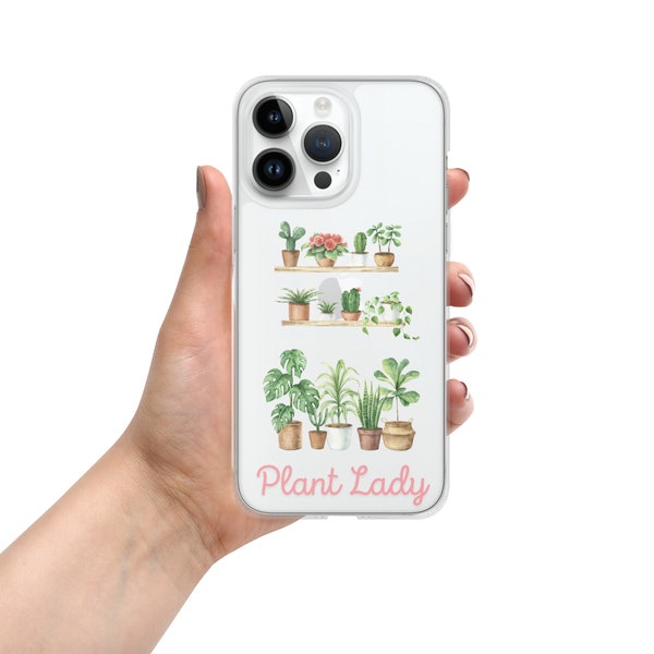 Clear Case for iPhone®, Plant Mom Cell Phone Cover, Potted Plants, Great Gift for Teen Girls, Moms, Daughters, Grandmothers, Smartphone